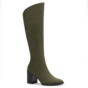 Alfani Womens Wylde Faux Suede Block Heel Knee-High Boots Size 8.5
